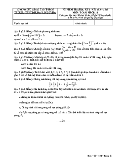 Đề thi HK1 Toán 11 năm 2019 – 2020 trường THPT Dương Văn Dương – TP HCM