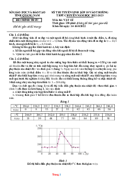Đề thi tuyển sinh lớp 10 THPT Chuyên năm 2022-2023 môn vật lý Sở GD Quảng Nam (có lời giải)