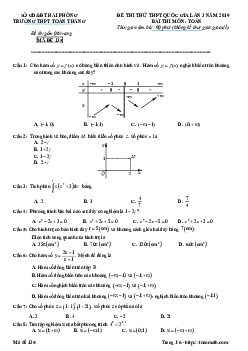 Đề thi thử THPT QG 2019 môn Toán trường Toàn Thắng – Hải Phòng lần 3