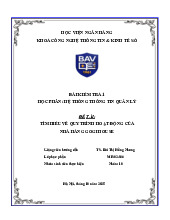 Bài kiểm tra: Tìm hiểu về quy trình hoạt động của Nhà hàng Gogi House môn Hệ thống thông tin quản lý | Học viện Ngân hàng