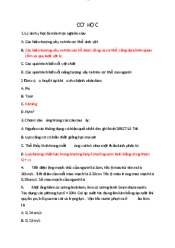 Đề cương ôn thi học phần Vật lý đại cương/ Đại học nội vụ Hà Nội