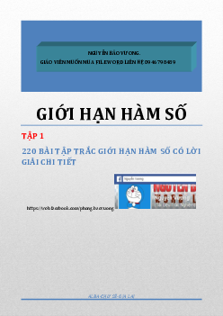 Chuyên đề giới hạn – Nguyễn Bảo Vương