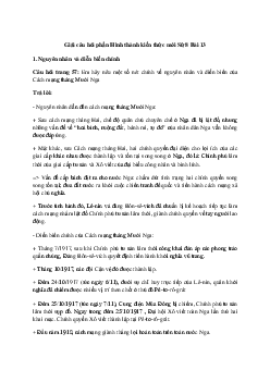 Lịch sử 8 Bài 13: Cách mạng tháng Mười Nga năm 1917 - Chân trời sáng tạo