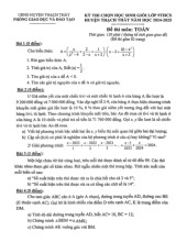 Đề chọn học sinh giỏi Toán 9 năm 2024 – 2025 phòng GD&ĐT Thạch Thất – Hà Nội