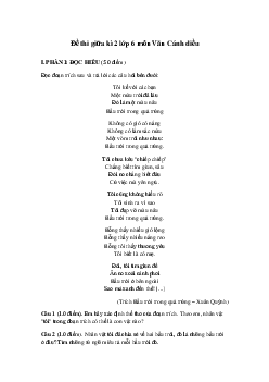 Đề thi giữa học kì 2 lớp 6 môn Văn Cánh Diều năm 2024 - Đề 3