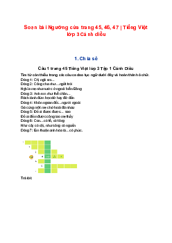 Soạn bài Ngưỡng cửa trang 45, 46, 47 | Tiếng Việt lớp 3 Cánh diều