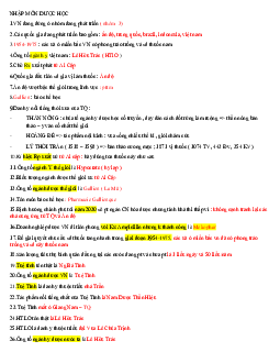 Tổng hợp lý thuyết môn Dược học phần Nhập môn