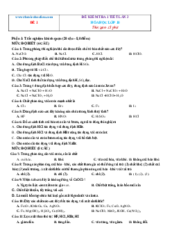 TOP 10 đề kiểm tra 1 tiết hóa 10 lần 3 chương 5: Halogen (có đáp án)