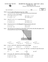 Đề giữa học kỳ 1 Toán 10 năm 2025 – 2026 trường THPT Việt Đức – Hà Nội