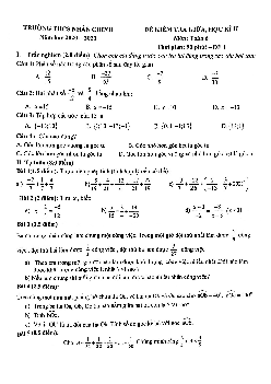 Đề thi giữa kì 2 Toán 6 năm 2020 – 2021 trường THCS Nhân Chính – Hà Nội