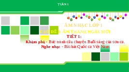 Giáo án điện tử Âm nhạc 1 Chủ đề 1 Chân trời sáng tạo : Âm thanh ngày mới