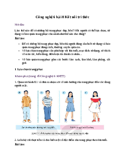 Công nghệ 6 bài 8 Sử dụng và bảo quản trang phục Kết nối tri thức