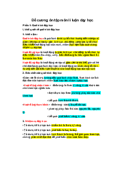 Đề cương ôn tập môn lí luận dạy học | Đại học Sư Phạm Hà Nội