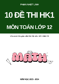 TOP10 đề kiểm tra cuối học kỳ 1 môn Toán 12 – Phan Nhật Linh