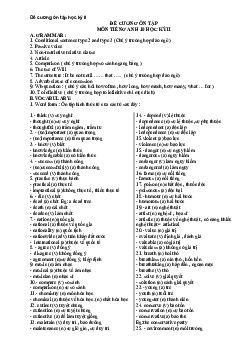 Đề cương ôn tập môn Tiếng Anh 10 học kỳ 2