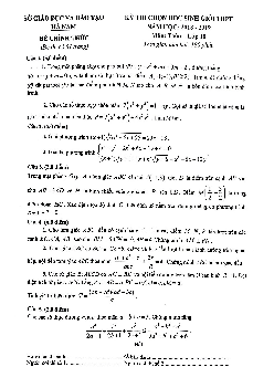 Đề thi học sinh giỏi Toán 10 THPT năm 2018 – 2019 sở GD&ĐT Hà Nam