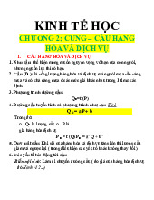 KINH TẾ HỌC - Ghi chú từ bài giảng chương 2 đến 9. Môn Kinh tế học | Đại học Trường Đại học Phenika.
