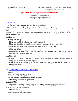 Giáo án Toán 8 Chương 8 Bài 10: Hình đồng dạng trong thực tiễn | Cánh diều