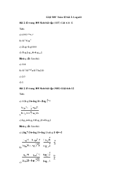 Giải SBT Toán 12 bài 3: Logarit