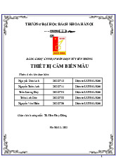Báo cáo Dự án Thiết bị cảm biến màu môn Nhập môn Điện tử - Viễn thông | Trường Đại học Bách Khoa Hà Nội