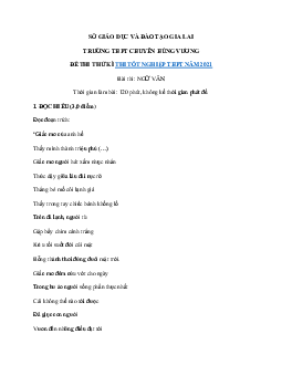 Đề thi thử THPT Quốc gia 2021 môn Ngữ  Văn trường chuyên Hùng Vương, Gia Lai (có đáp án)
