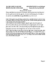 Đề thi Xác suất thống kê kỳ hè năm học 2020-2021 | Trường Đại học Công nghệ, Đại học Quốc gia Hà Nội