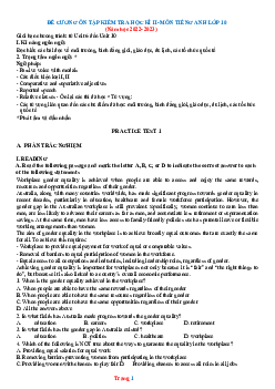 Đề cương ôn tập học kỳ 2 Tiếng Anh 10 năm học 2022-2023