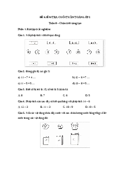 Đề kiểm tra cuối tuần Toán lớp 2| Chân trời - Tuần 8 (nâng cao)
