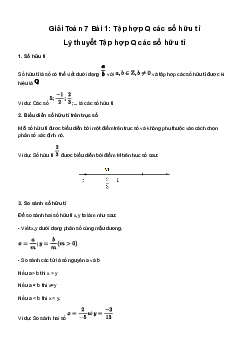 Giải Toán 7 Bài 1: Tập hợp Q các số hữu tỉ | Cánh diều