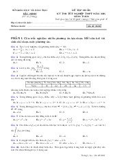 Đề tập huấn thi tốt nghiệp THPT 2025 môn Toán Sở GD&ĐT Bắc Ninh
