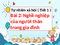 Giáo án điện tử Tự nhiên và xã hội 2 Bài 2 Chân trời sáng tạo : Nghề nghiệp của người thân trong gia đình.