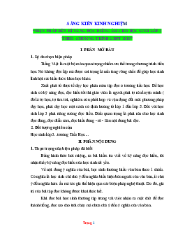 Sáng kiến kinh nghiệm biện pháp rèn kĩ năng đọc diễn cảm cho học sinh lớp 3 theo chương trình GDPT 2018
