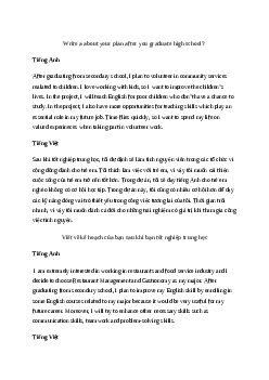 Đoạn văn tiếng Anh về kế hoạch của bạn sau khi bạn tốt nghiệp trung học