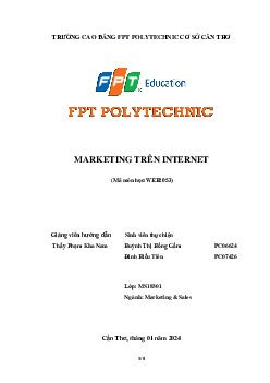 Marketing trên internet | Bài tập môn Marketing | Trường Cao đẳng thực hành FPT
