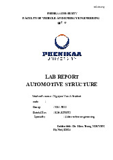 Báo cáo Thực hành Kết cấu Ô tô - PHENIKAA UNIVERSITY - N04.TH3. Môn Kết cấu ô tô | Đại học Trường Đại học Phenika.