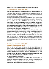 Phân tích các nguyên tắc cơ bản của GATT