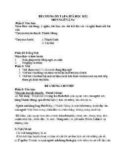 Đề cương ôn tập học kì 2 môn Ngữ văn 6 sách Kết nối tri thức với cuộc sống | Bộ 1