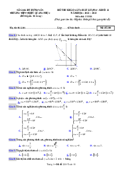 Đề khảo sát môn Toán 11 năm 2022 – 2023 trường THPT Triệu Quang Phục – Hưng Yên