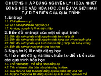 Chương 2: Áp dụng nguyên lý II của nhiệt động học vào hóa học | Bài giảng môn Quá trình thiết bị | Đại học Bách khoa hà nội