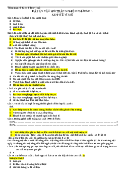 Đáp án câu hỏi trắc nghiệm môn Kinh tế vĩ mô