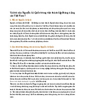 Vai trò của Nguyễn Ái Quốc trong việc thành lập Đảng Cộng sản Việt Nam