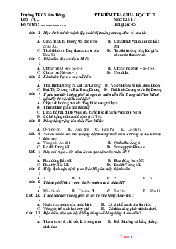 Đề thi giữa HK2 Địa 7 THCS Sơn Đông 2021-2022 (có đáp án)