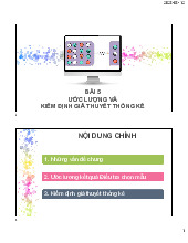 Bài 5: Ước Lượng Và Kiểm Định Giả Thuyết Thống Kê môn Thống kê trong kinh tế và kinh doanh | Trường Đại học Kinh tế Quốc dân