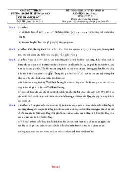 TOP 10 đề tham khảo tuyển sinh 10 năm 2022-2023 môn toán 9 Phòng GD Huyện Cần Giờ (có đáp án và lời giải chi tiết)