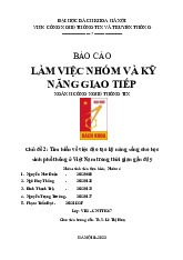 Báo cáo Tìm hiểu về việc đào tạo kỹ năng sống cho học sinh phổ thông môn Làm việc nhóm và kỹ năng giao tiếp | Trường Đại học Bách Khoa Hà Nội