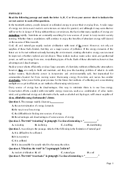 PASSAGE 5_Theme 1. Environment and Nature (Môi trường và thế giới tự nhiên)