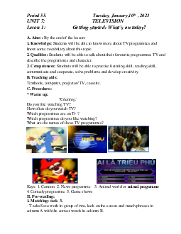 Giáo án Tiếng Anh 6 sách Global Success HK2 Tuần 19