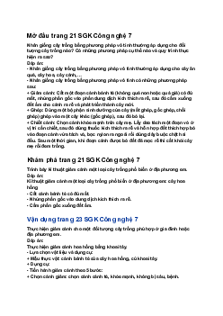 Giải SGK Công nghệ 7 Bài 5: Nhân giống vô tính cây trồng| Kết nối tri thức