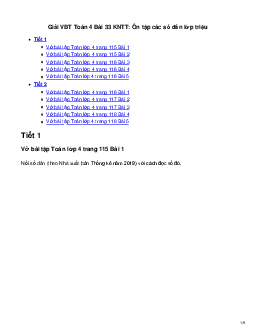 Vở bài tập Toán lớp 4 trang 115 Bài 33: Ôn tập các số đến lớp triệu Kết nối tri thức