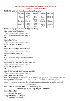 Đề thi Trạng nguyên Tiếng Việt lớp 2 năm 2023 - 2024 Vòng thi Hội